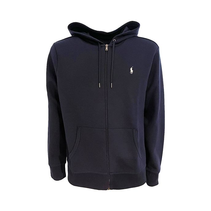 FELPA FULLZIP CON CAPPUCCIO IN COTONE TECNICO Uomo Blu Navy