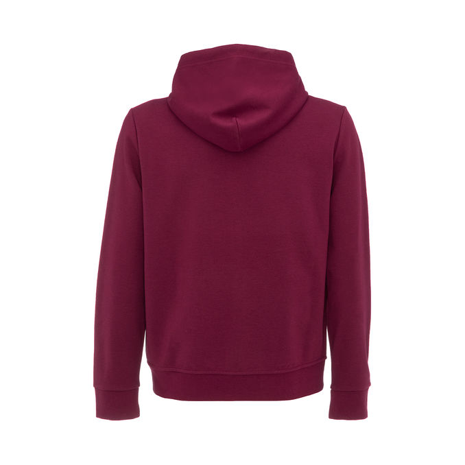 FELPA FULLZIP CON CAPPUCCIO IN COTONE TECNICO Uomo Bordeaux Red