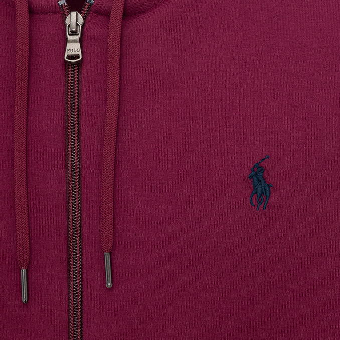 FELPA FULLZIP CON CAPPUCCIO IN COTONE TECNICO Uomo Bordeaux Red