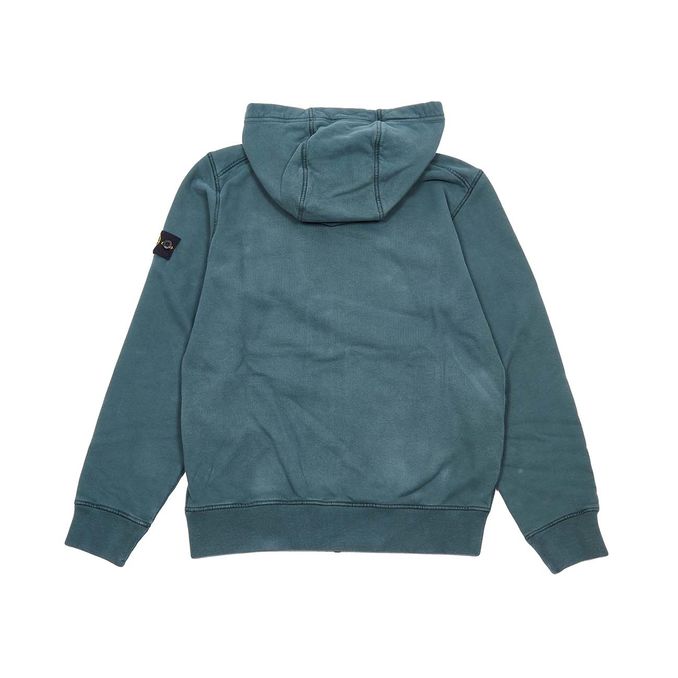 FELPA FULLZIP CON CAPPUCCIO Kids Petrol Verde