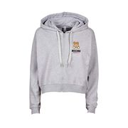 FELPA FULLZIP CON LOGO TEDDY E CAPPUCCIO Donna Grigio FELPA FULLZIP CON LOGO TEDDY E CAPPUCCIO Donna Grigio