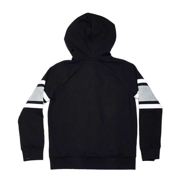 FELPA FULLZIP CON STRIPES CAPPUCCIO E LOGO RICAMATO Bambino Nero Grigio Bianco