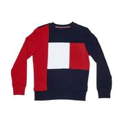 FELPA GIROCOLLO COLORBLOCK Bambino Navy Bianco Rosso FELPA GIROCOLLO COLORBLOCK Bambino Navy Bianco Rosso