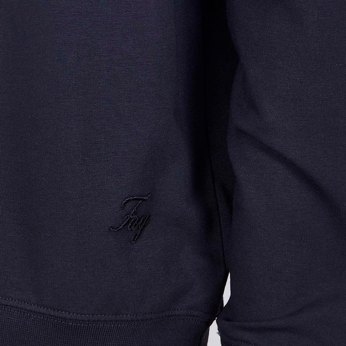 FELPA GIROCOLLO CON MANICA RAGLAN IN COTONE STRETCH Uomo Navy