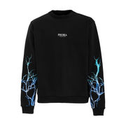 FELPA GIROCOLLO CON STAMPA BLU E LIGHTBLUE LIGHTINING Uomo Black FELPA GIROCOLLO CON STAMPA BLU E LIGHTBLUE LIGHTINING Uomo Black