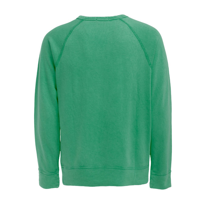 FELPA GIROCOLLO IN COTONE GARZATO Uomo Green