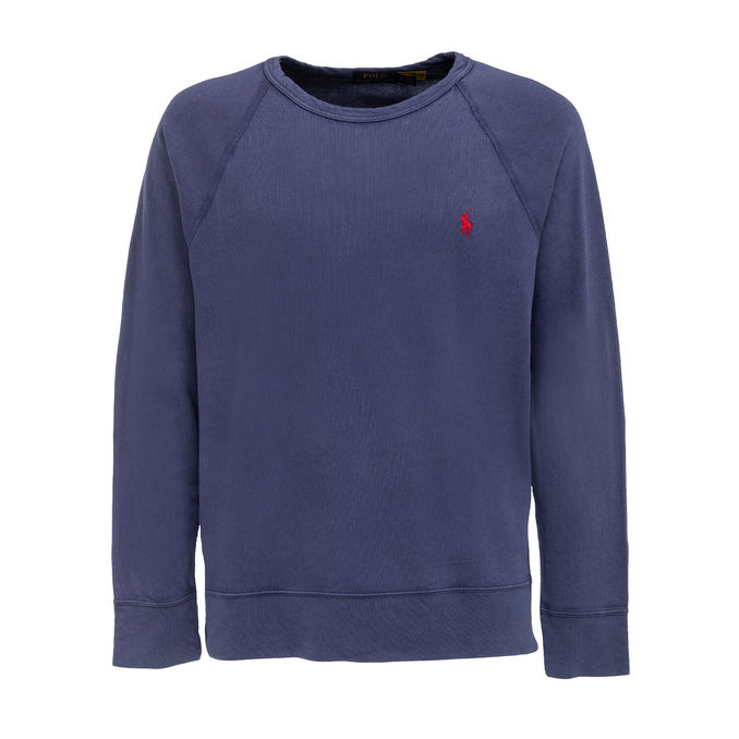 FELPA GIROCOLLO IN COTONE GARZATO Uomo Navy Stinto