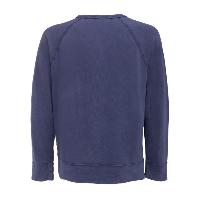 FELPA GIROCOLLO IN COTONE GARZATO Uomo Navy Stinto