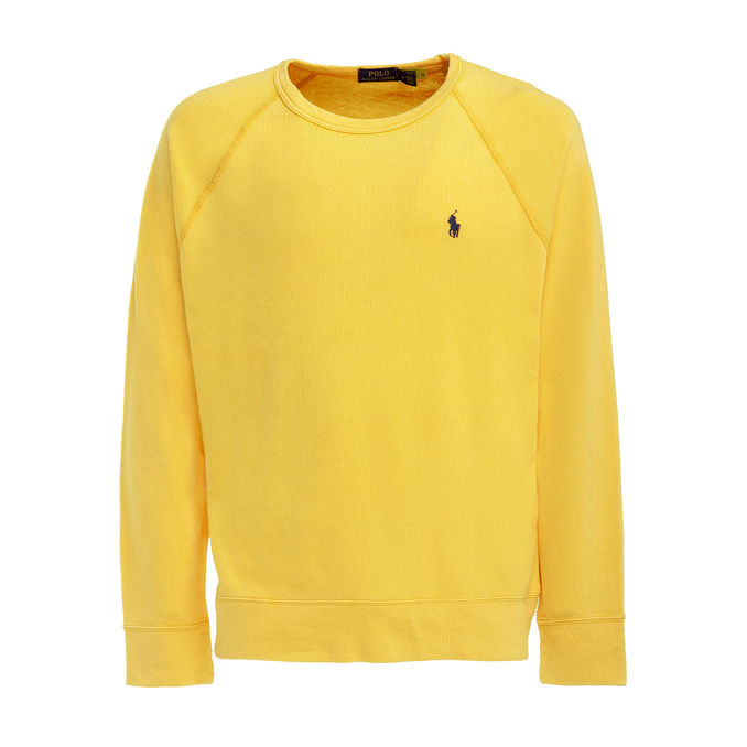 FELPA GIROCOLLO IN COTONE GARZATO Uomo Yellow