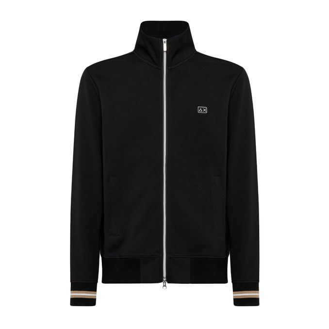 FELPA HERITAGE POLSINI IN CONTRASTO Uomo Nero