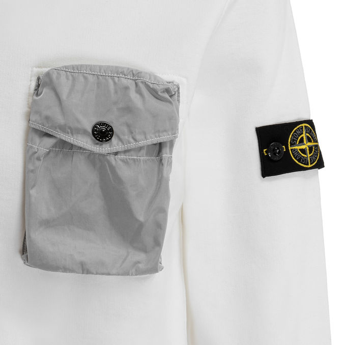 FELPA IN COTONE CON TASCA IN NYLON Kids Bianca