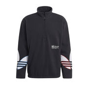 FELPA IN PILE CON MEZZA ZIP E MAXI TREFOIL Uomo Black FELPA IN PILE CON MEZZA ZIP E MAXI TREFOIL Uomo Black