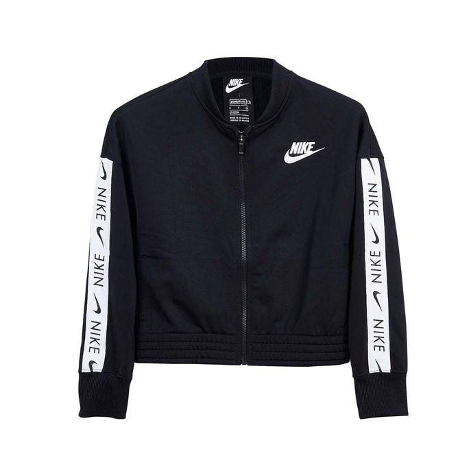 FELPA IN TRIACETATO CON BANDE LOGATE Bambina Nero Bianco