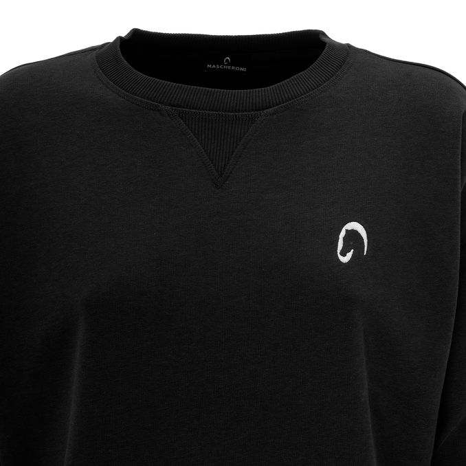 FELPA LOOSE A GIROCOLLO Donna Nero