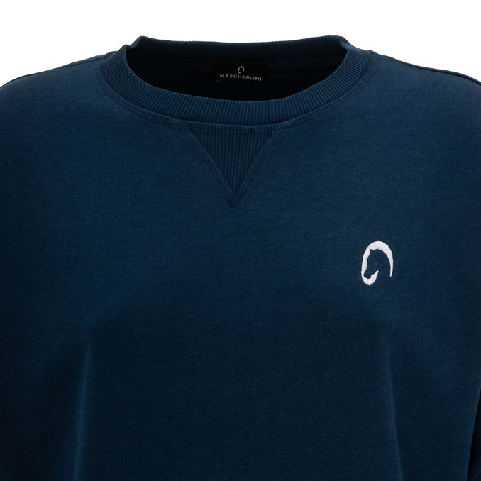 FELPA LOOSE A GIROCOLLO Donna Peacock Blue