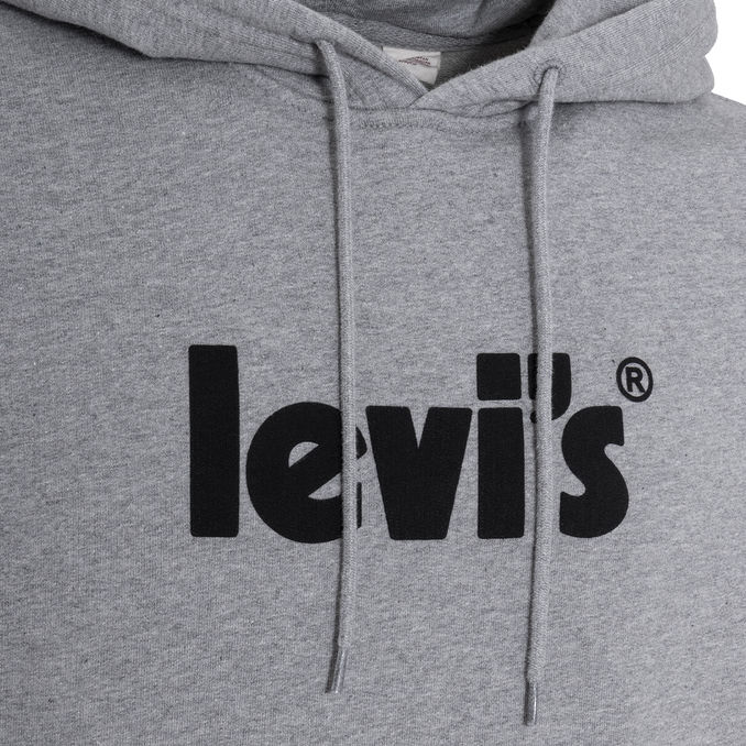 FELPA RELAXED GRAPHIC POSTER CON CAPPUCCIO Uomo Grigio