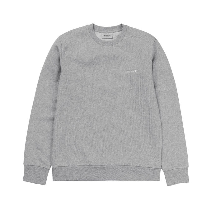FELPA SCRIPT EMBROIDERY Uomo Grey weather white