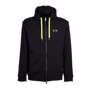 FELPA ZIP CON CAPPUCCIO E NASTRI LOGATI Uomo Black FELPA ZIP CON CAPPUCCIO E NASTRI LOGATI Uomo Black