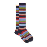 GAMBALETTO LUNGO RIGHE MULTICOLOR FILATI MISTI Uomo Blu iris GAMBALETTO LUNGO RIGHE MULTICOLOR FILATI MISTI Uomo Blu iris