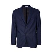 GIACCA 2 BOTTONI IN LANA OPERATA Uomo Navy GIACCA 2 BOTTONI IN LANA OPERATA Uomo Navy