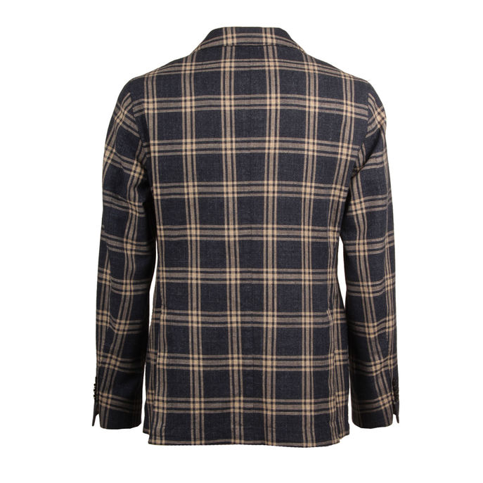 GIACCA CHECK Uomo Blu Beige Scozzese