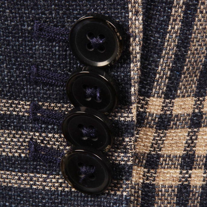 GIACCA CHECK Uomo Blu Beige Scozzese