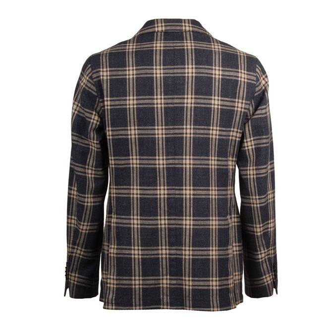 GIACCA CHECK Uomo Blu Beige Scozzese