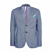 GIACCA DA VINCI IN COTONE CON FANTASIA E FAZZOLETTO Uomo Blu Bianco GIACCA DA VINCI IN COTONE CON FANTASIA E FAZZOLETTO Uomo Blu Bianco