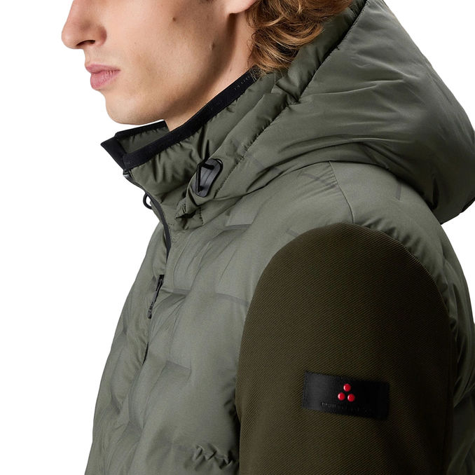 GIACCA HOLZER SJN BMAT BIMATERIALE CON TRAPUNTA JACQUARD