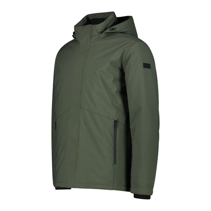 GIACCA IMBOTTITA IMPERMEABILE IN SOFTSHELL Uomo Oil Green
