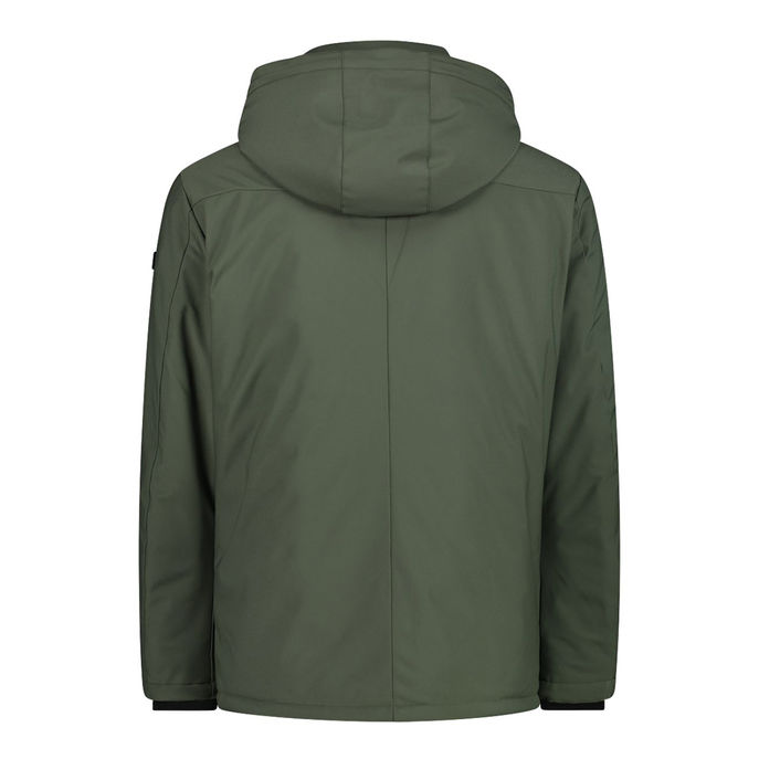GIACCA IMBOTTITA IMPERMEABILE IN SOFTSHELL Uomo Oil Green