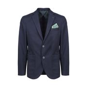 GIACCA IN COTONE ARMATURATO CON POCHETTE A CONTRASTO Uomo Navy GIACCA IN COTONE ARMATURATO CON POCHETTE A CONTRASTO Uomo Navy