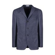 GIACCA IN LANA LAVORATA Uomo Blu Grigio GIACCA IN LANA LAVORATA Uomo Blu Grigio