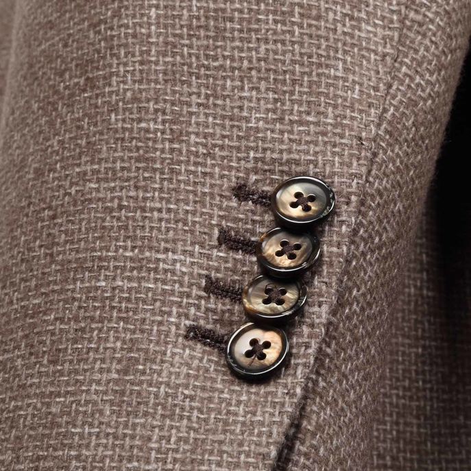 GIACCA IN LANA MICROFANTASIA Uomo Marrone Bianco