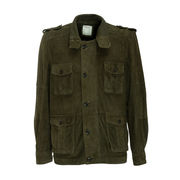 GIACCA IN PELLE SCAMOSCIATA Uomo Verde Militare GIACCA IN PELLE SCAMOSCIATA Uomo Verde Militare