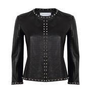 GIACCA IN PELLE TRAFORATA E BORCHIE Donna Nero GIACCA IN PELLE TRAFORATA E BORCHIE Donna Nero