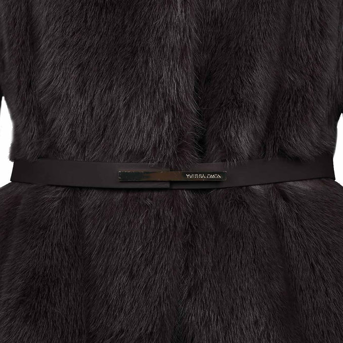 GIACCA IN VISONE CON CINTURA Donna Argilla