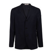 GIACCA MISTO COTONE LINO Uomo Blu Navy GIACCA MISTO COTONE LINO Uomo Blu Navy