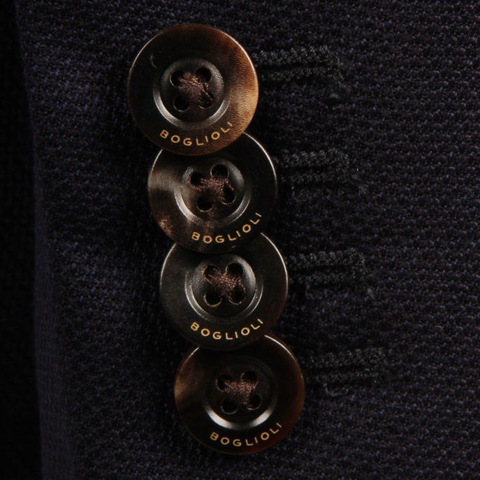 GIACCA MISTO COTONE LINO Uomo Blu Navy