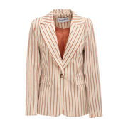 GIACCA MONOPETTO A RIGHE MAROL Donna Sand GIACCA MONOPETTO A RIGHE MAROL Donna Sand