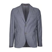 GIACCA MONOPETTO SARTORIALE IN COTONE Uomo Avio GIACCA MONOPETTO SARTORIALE IN COTONE Uomo Avio