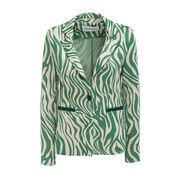 GIACCA MONOPETTO ZEBRA MANDIN Donna Green Zebra Lurex GIACCA MONOPETTO ZEBRA MANDIN Donna Green Zebra Lurex