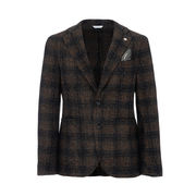 GIACCA OVERCHECK IN JERSEY MISTO LANA Uomo Grigio Cammello GIACCA OVERCHECK IN JERSEY MISTO LANA Uomo Grigio Cammello