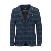 GIACCA SLIM IN GALLES SU FELPA DI COTONE STRETCH Uomo Blu GIACCA SLIM IN GALLES SU FELPA DI COTONE STRETCH Uomo Blu