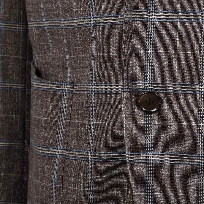 GIACCA SLIM PRINCIPE DI GALLES CON TASCHE A TOPPA