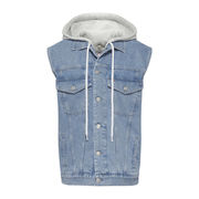 GIACCA TRUCKER SMANICATA CON CAPPUCCIO Donna Denim Light GIACCA TRUCKER SMANICATA CON CAPPUCCIO Donna Denim Light