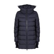 GIACCONE IN PIUMA A CAMPANA CON CAPPUCCIO STACCABILE Donna Navy GIACCONE IN PIUMA A CAMPANA CON CAPPUCCIO STACCABILE Donna Navy