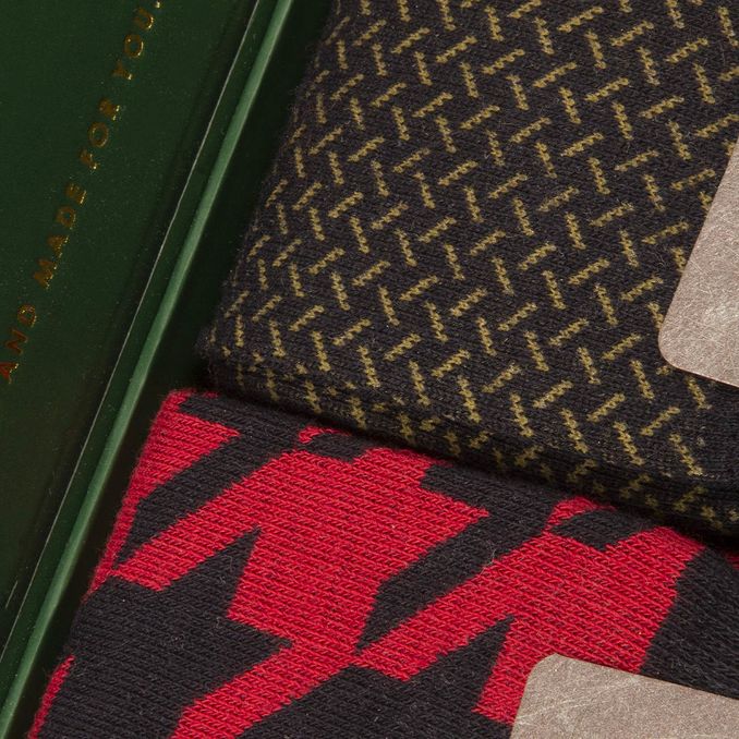 GIFT BOX BIPACK PIED DE POULE E INTRECCIO Uomo Blu