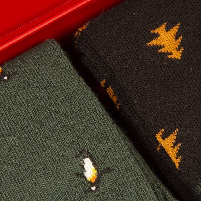 GIFT BOX BIPACK PIED DE POULE E INTRECCIO Uomo Verde Nero