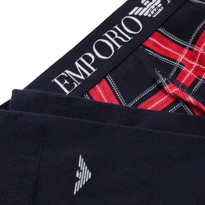 GIFT BOX BOXER TARTAN E CALZE Uomo Marine Scozzese